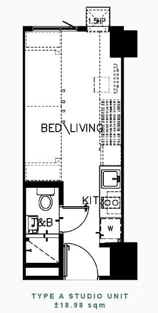 https://www.manilacondohub-smdc.com/images/properties/green-2/unit-layouts/01 - GREEN 2 - Type A Studio Unit (+18.98sqm).webp